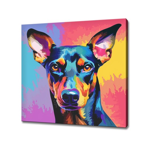 Quadro colorato cane - , doberman