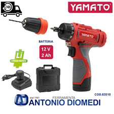 Yamato Trapano Avvitatore Batteria Litio CDQ 12 V 2 Ah Mandrino Cambio Rapido