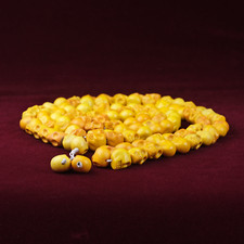 Teschio Baba Mala Giallo Catena Intagliato a Mano Pietra Steampuk 18mm 600g