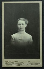 Foto CDV ragazza, foto Vilh. Wasmann, Frederikssund, Danimarca (6322)