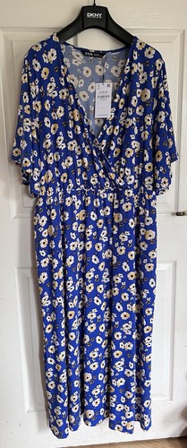 Maxi abito blu - bianco, floreale