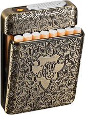 Portasigarette Con Accendino, Scatola per Sigarette, Elettronica, Senza Fiamma, 