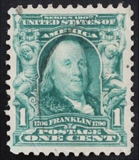U.S. Used #300 1c Franklin