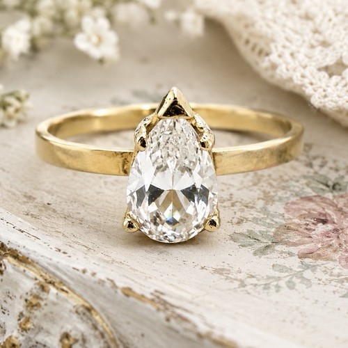 Anello solitario vintage oro