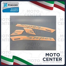 KIT TARGHETTE ADESIVE ARANCIONE SCRITTA NERA PIAGGIO VESPA GTS 125 4T IE SUPER (