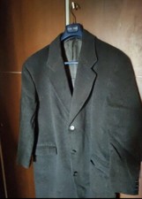 Cappotto Lungo Uomo Grigio Scuro Pure Lana Vergine Tg54 Made In Italy
