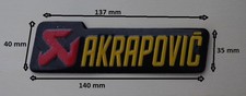 ADESIVO SCARICO AKRAPOVIC ALLUMINIO 3D RESISTENTE AL CALORE 200° - 140mm x 40mm
