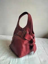 Vintage real  leather bucket bag KRIZIA BORSA SECCHIELLO  DONNA pelle Bordo