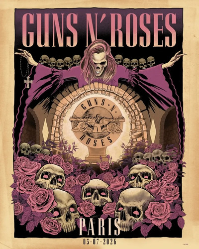 Poster guns roses paris - poster, 3