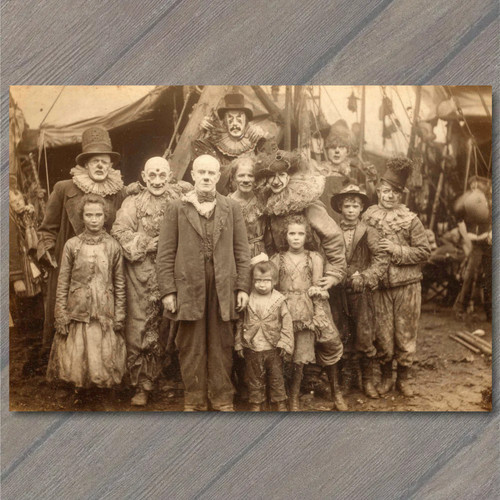Cartolina circo clown - cartolina, famiglia