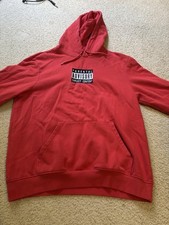 Felpa con cappuccio H&M Parental Advisory contenuto esplicito rossa taglia media