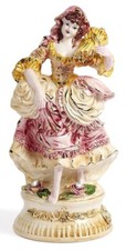 Statuina Capodimonte donna contadina dell'800 statuetta in porcellana italiana 