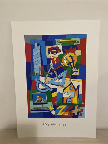 Ugo nespolo serigrafia su - ugo,