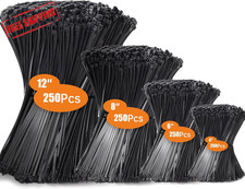 1000 Pezzi Fascette Elettricista Nere, 100/150/200/300Mm Fascette Plastica, Fasc