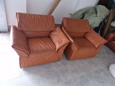 MARIO BELLINI STYLE Coppia poltrone Anni 70 Cuoio Leather 