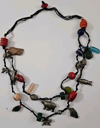 Collana tribale vintage vetro