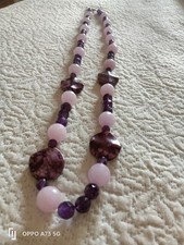 Collana Lunga Con Pietre Semipreziose E Argento