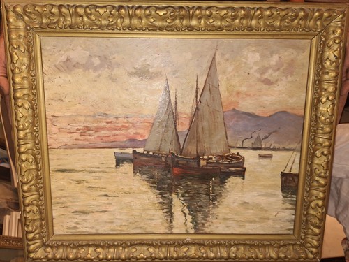 Dipinto olio tavola - olio, su