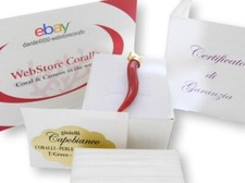 Ciondolo Corno in Corallo Naturale Italiano con Cornicello in Oro 750 di Pietra Preziosa Uomo