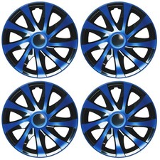 Set 4 Copricerchi 15 Pollici Draco CS Coppe Blu Nero Universali per Peugeot