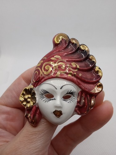 Spilla maschera viso - , veneziana