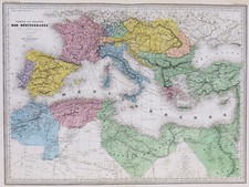 EUROPA MARE MEDITERRANEO "Carte du Bassin de la Mer Mediterranee" Dufour 1863