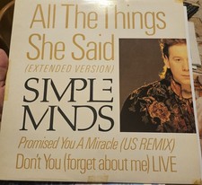 Simple Minds All The Things She Said Mix 12 Virgin