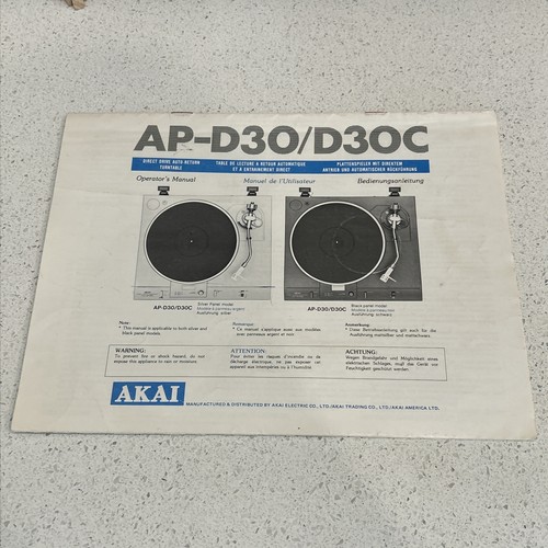Akai d30 d30c - ap-d30/d30c, direct