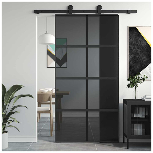 Porta scorrevole nera 76x205 - porta,