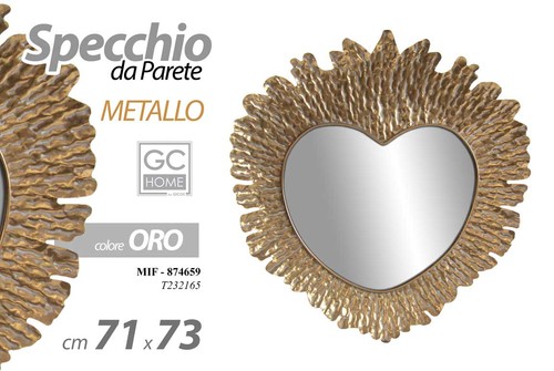 Specchio parete cuore in - da,