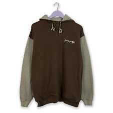 Felpa Reebok Vintage marrone e grigia con cappuccio anni 90 - Taglia M/L uomo