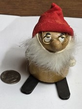 Aquila di Kurt vintage? Albero di Natale Gnomo in Vera Pelliccia Legno Ornamento Norvegese 