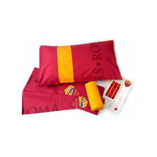 AS Roma Completo Letto 3 pz 1 Piazza, 100% Cotone Lenzuolo sopra + sotto+ federa
