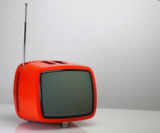 🔥 Condor SAMO 12 TV Vintage BW TELEVISION anni 70 Arancione SPACE AGE RARISSIMO