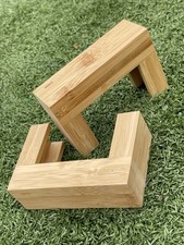 Coppia di staffe angolari o supporti in legno di bambù 4,5” x 3”