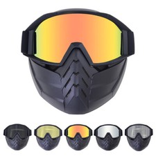Maschera da Moto con Occhiali Rimovibile e Filtro Bocca per Casco da Motocross