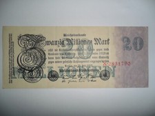 BANCONOTA ANTICA 20 MILLIONEN REICHSMARK GERMANIA 1923 SPL