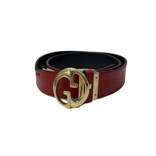 GUCCI◆Cintura/Pelle/ROSSO/Uo
