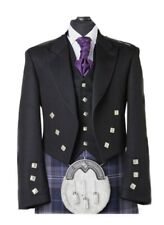 Giacca uomo principe Charlie scozzese con gilet 5 bottoni Serge lana kilt jacket