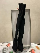 Stivali pelle LiuJo ORIGINALI scamosciati neri  cm70 tacco12 misura 37 comenuovi