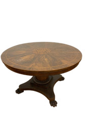 Tavolo Inglese rotondo intarsiato XIX Secolo Londra epoca Vittoriano