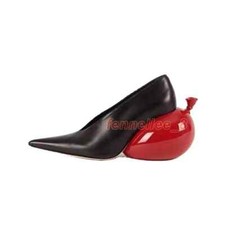 New Balloon Pointed Toe Slip on Women Casual Dress Shoe Strange Heel Women Pumps