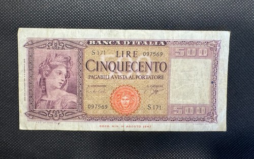 Banconota 500 lire 1944 italia - 500,
