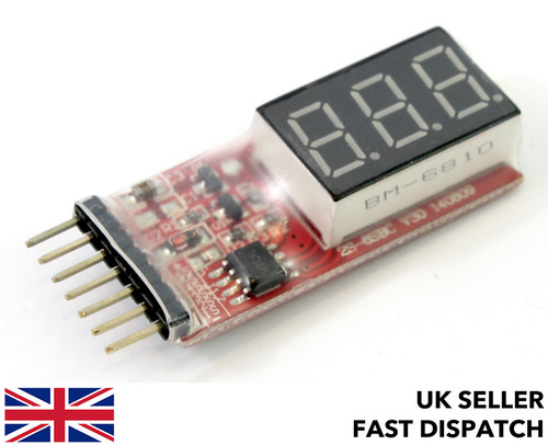 Voltmetro led lipo rc - voltmetro, 2s-6s