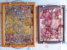 Vassoi vetro/legno Biagiotti,  scatolati con essenze vegetali, vendita singola