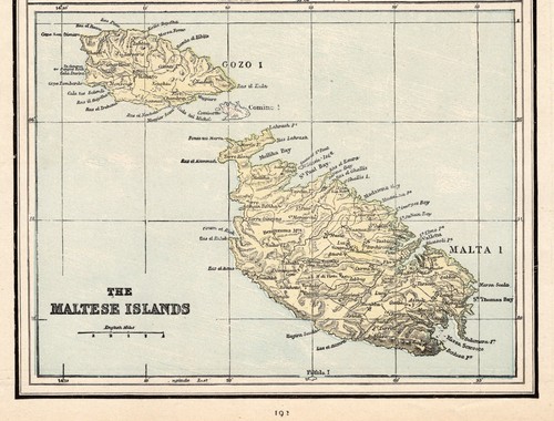 Antica mappa isole maltesi