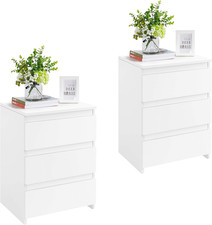 Set Di 2 Comodini Camera Da Letto Con 3 Cassetti Cassettiera Tavolino Da Notte M