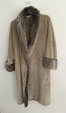 Elegante casa lusso pelliccia sintetica donna beige accappatoio morbido peluche taglia large/XL