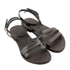 MADE IN ITALY | Sandali Pelle Donna - Modello Salento colore nero