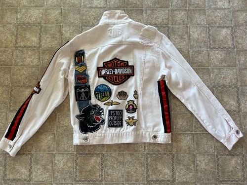 Giacca bianca denim